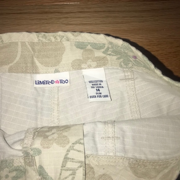 LIMITED TOO GIRLS FLORAL CAPRIS PANTS 14 - Picture 4 of 7